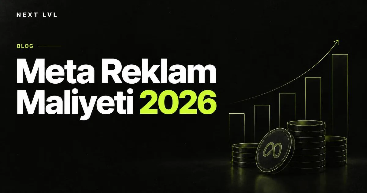 Meta reklam maliyeti 2026 Instagram ve Facebook bütçe hesabı için Next Lvl blog kapağı