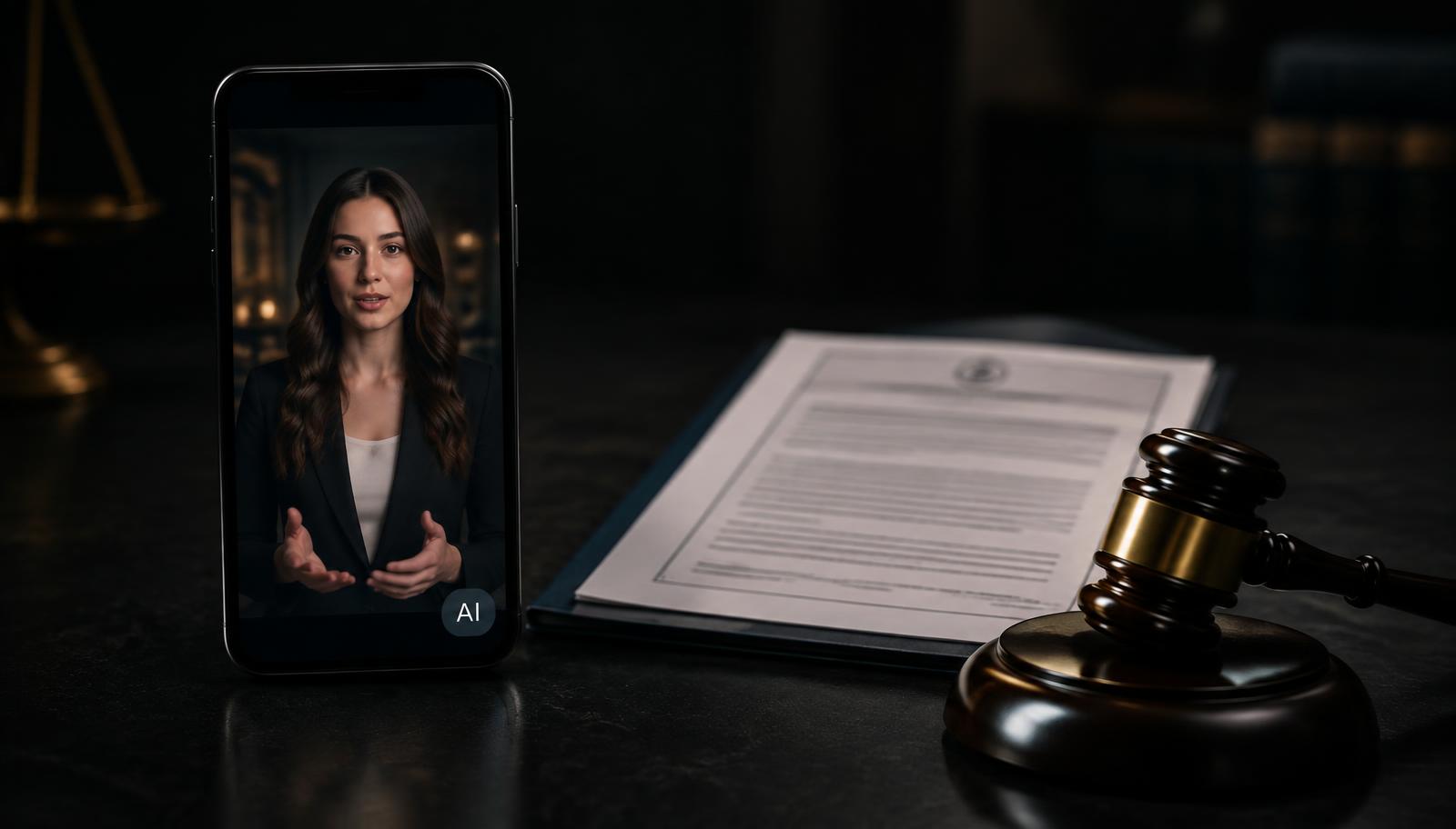 Yapay zeka reklam yönetmeliği 2026: AI karakter bildirimi etiketli dikey video reklam ve yönetmelik belgesi görseli