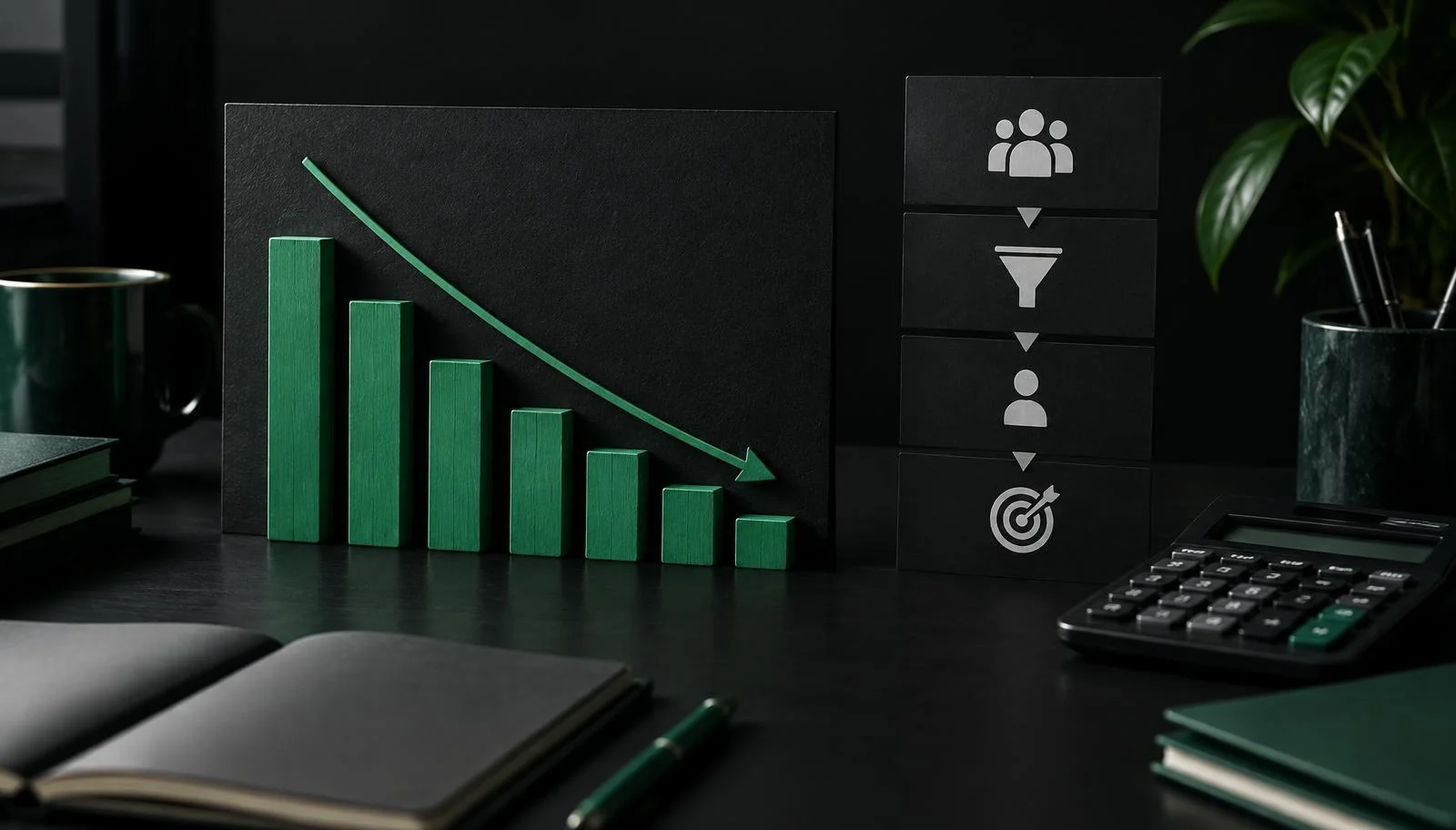 Meta reklam kampanyasında lead maliyetinin üç ayda 340 TL'den 62 TL'ye düşüşünü gösteren grafik görseli